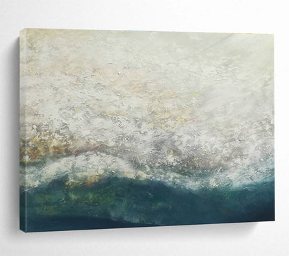 Gray - White Wave Abstract Art for Minimalist Coastal Home Beach - Themed Bedrooms DLZ2682