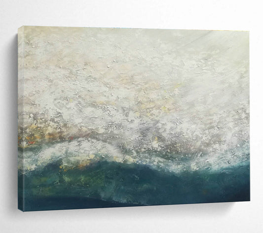 Gray - White Wave Abstract Art for Minimalist Coastal Home Beach - Themed Bedrooms DLZ2682