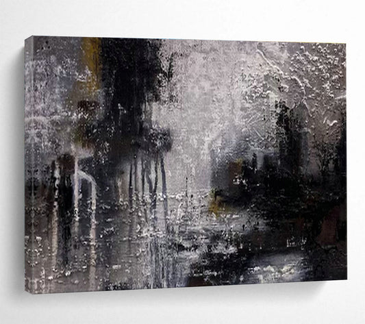 Mysterious Gray - Toned Abstract Art to Elevate Sophisticated Living Rooms DLZ2393