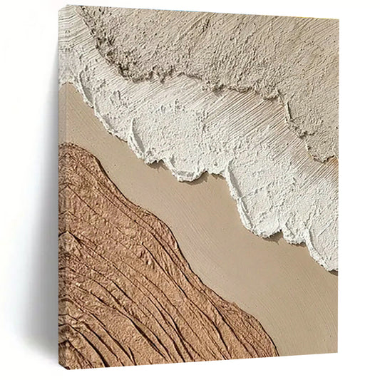 Brown - White Textured Abstract Art for Rustic Home & Art Studio DLZ1137