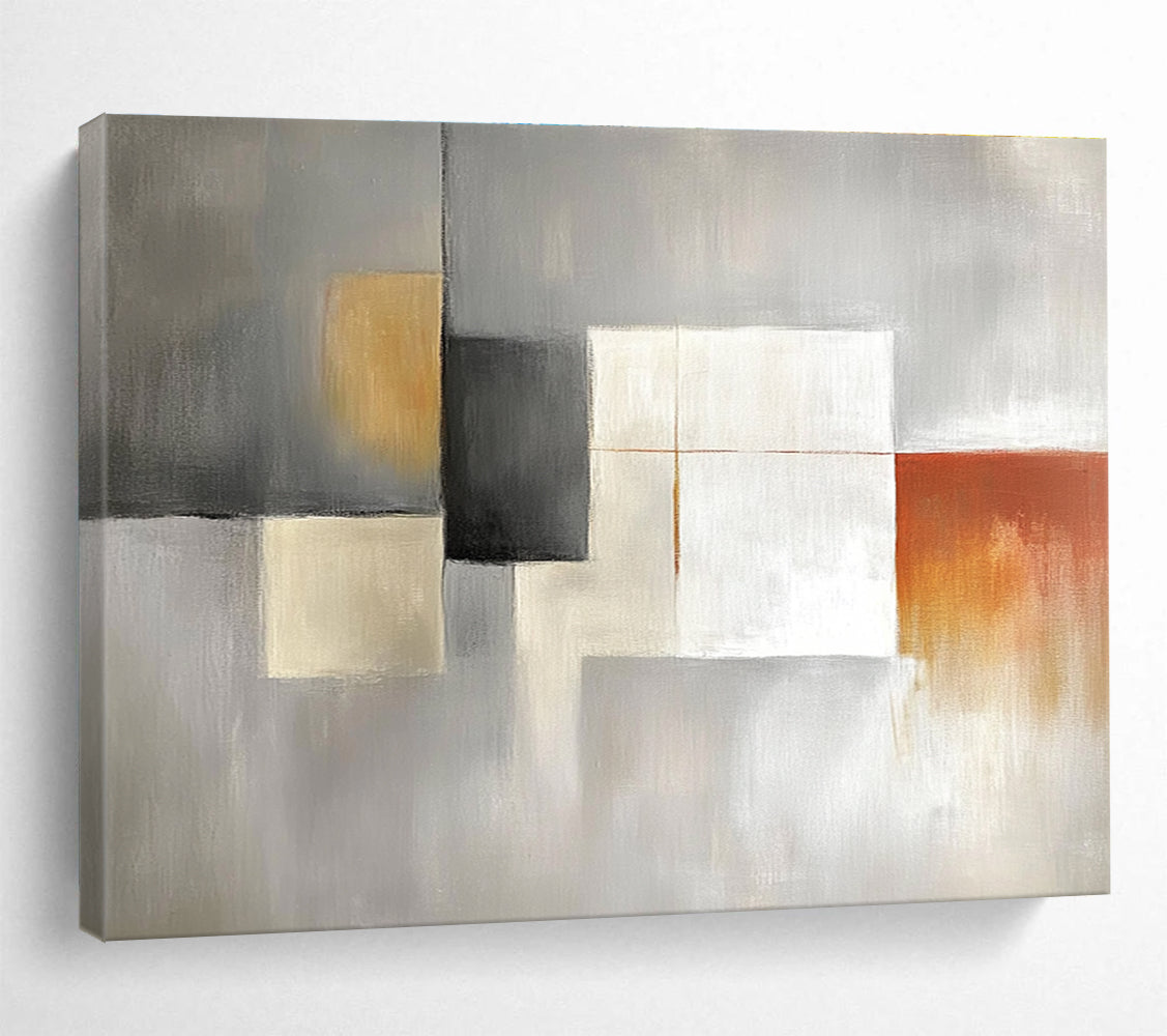 Gray Color Blocks Art for Elegant Home Library & Modern Office SC378