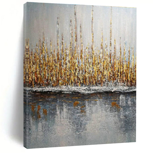 Golden Reeds Reflection for Lakeside Bed - and - Breakfast & Nature Lover’s Home Office DLZ0888