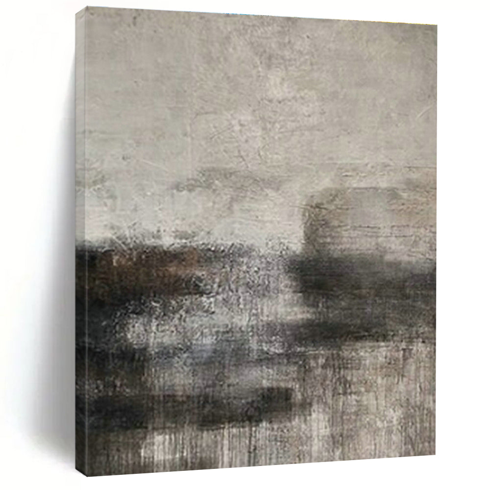 Gray - White - Brown Textured Art for Minimalist Office & Art - Centric Library DLZ1879