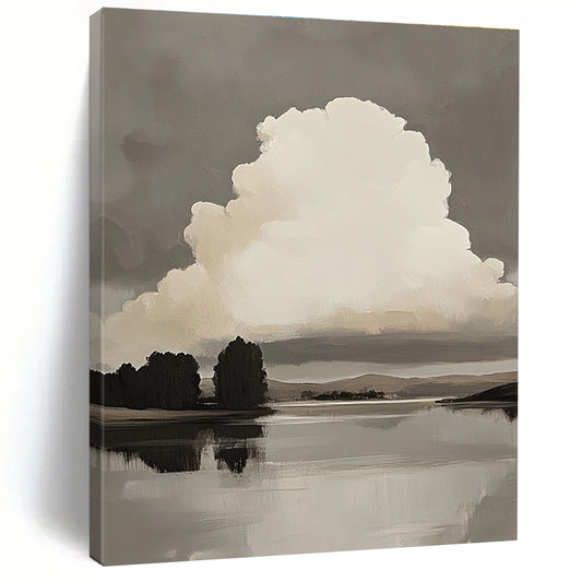 Monochrome Landscape for Rustic Home Office & Art - Loving Library STSC868