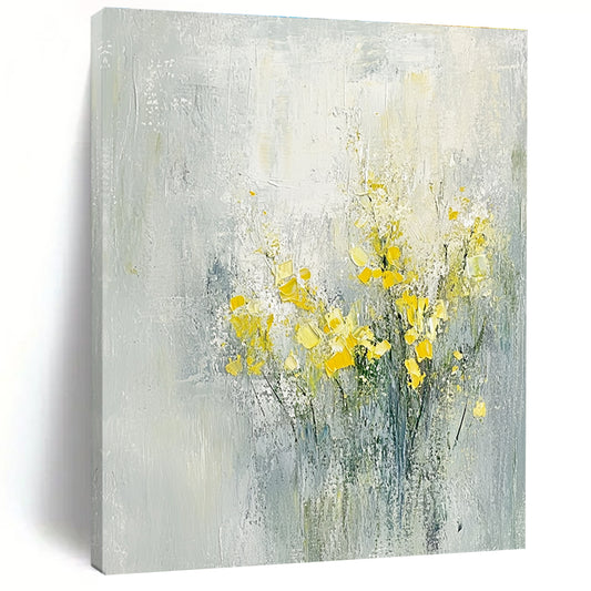 Yellow Flowers Abstract for Cheerful Kitchen & Art - Loving Sunroom STSC185