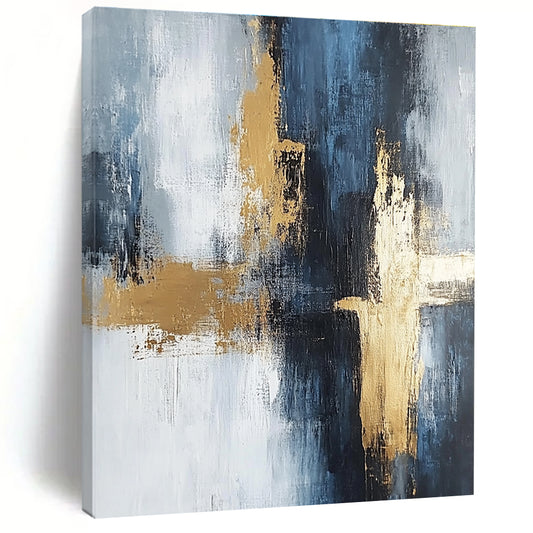 Blue and Gold Abstract for Luxury Spa Lounge & Elegant Dining Room STSC433