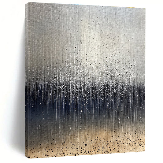 Silver Drip Abstract Art for Contemporary Gallery & Modern Office Lobby STSC1399