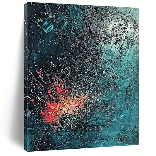 Dark Abstract with Red Splashes Art for Lounge & Art Gallery STSC734