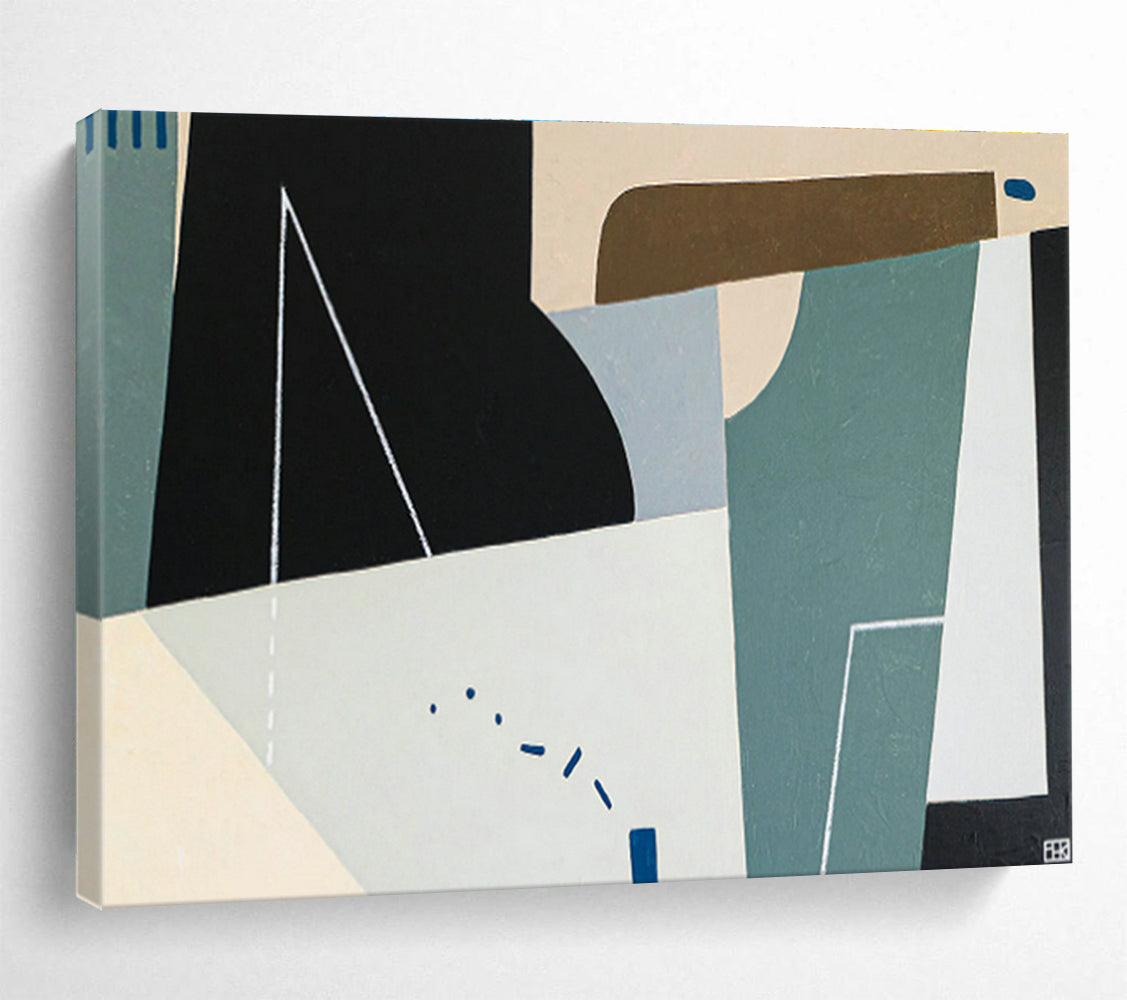 Gray - Green Geometric Abstract for Minimalist Office DLZ2937