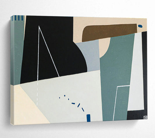 Gray - Green Geometric Abstract for Minimalist Office DLZ2937