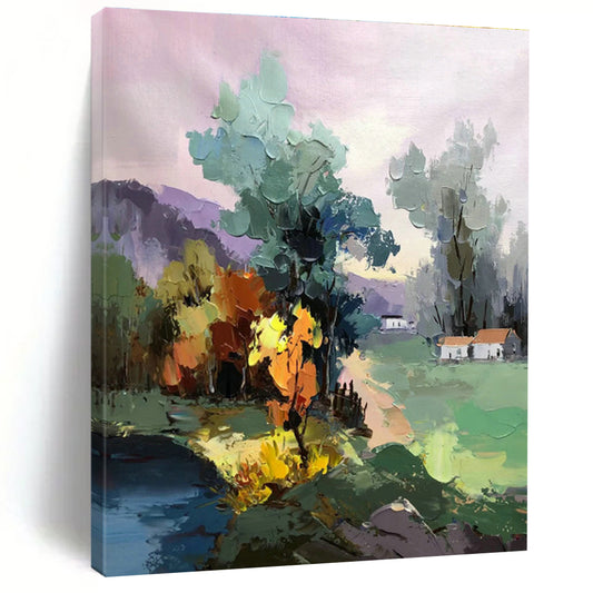 Rural Landscape Painting for Farmhouse Kitchen & Eco - Friendly B&B DLZ1296