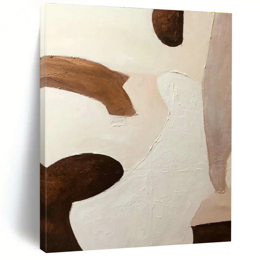 Brown - White Abstract Art for Bohemian Bedroom & Art Gallery Corner DLZ1171