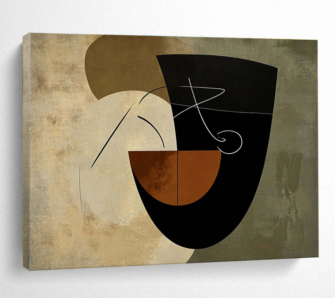 Geometric Neutral Tones Art for Modern Art Museum & Minimalist Café SC484