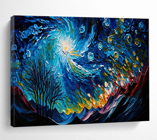 Starry Night & Mountain Art for Adventure - Lover’s Home Office Walls DLZ3269
