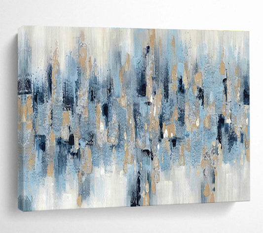 Blue - Gold Urban Abstract for Modern Corporate Lobby DLZ2985