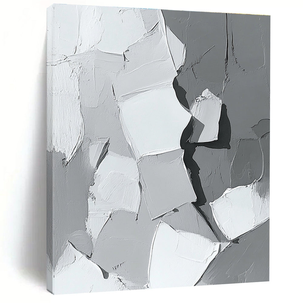 Textured Gray Abstract for Modern Minimalist Lounge & Art Gallery Installation STSC479