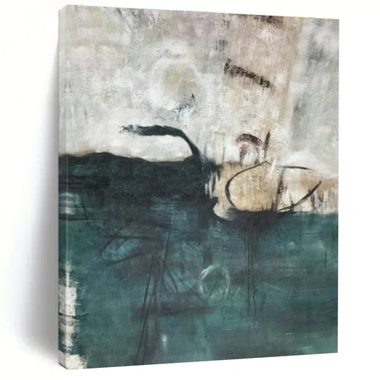 Dark Green - Grey - White Abstract Art for Living Room & Bedroom DLZ0503