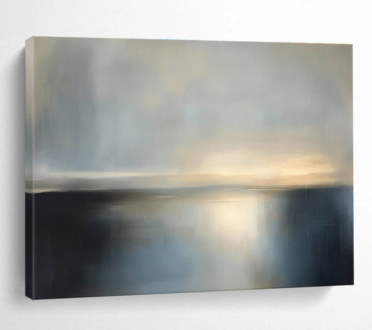 Gray Sea Horizon Art for Nautical Museum & Calm Meditation Space SC079