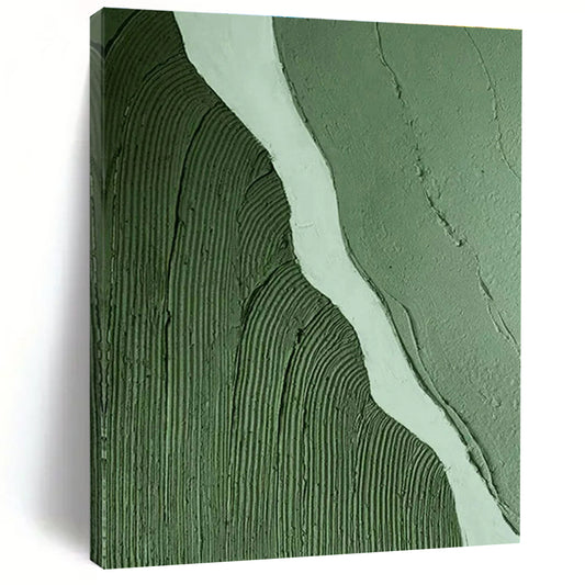 Green - White Textured River Art for Eco - Tourism Office & Waterfront Home Library DLZ1495