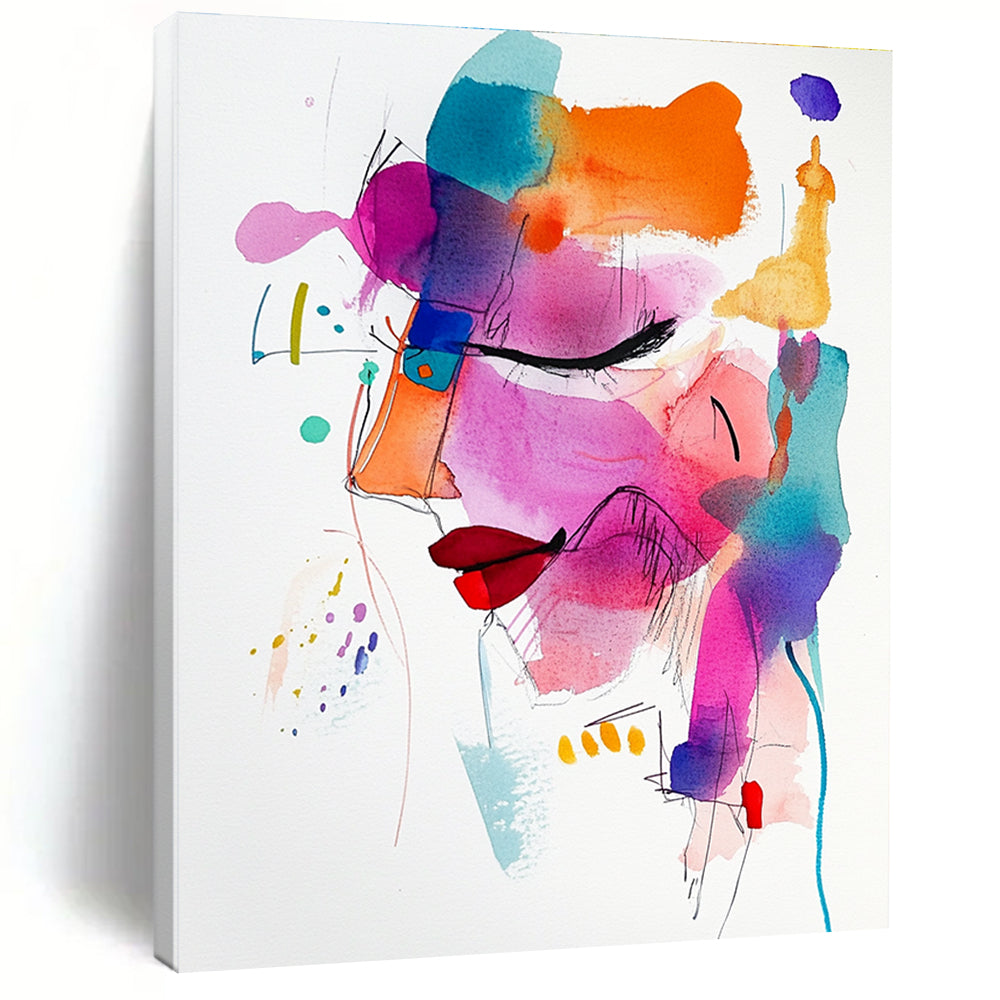 Watercolor Abstract Face for Art Gallery & Stylish Beauty Salon STSC1194