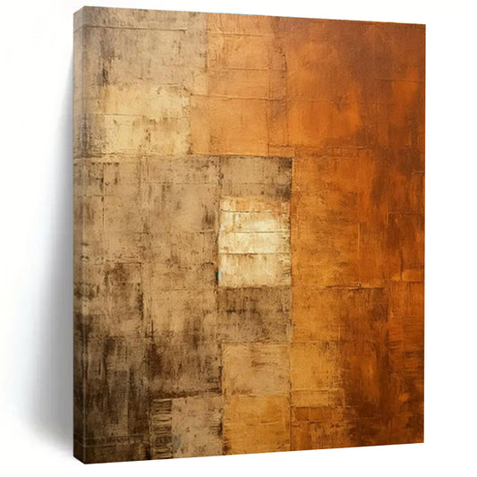 Brown - Grey Square Abstract Art for Living Room & Study DLZ0522