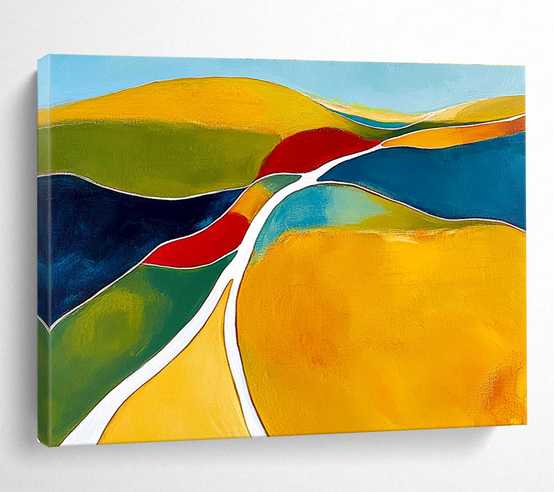 Colorful Rolling Hills Art for Family - Friendly Restaurant & Cheerful Playroom SC069
