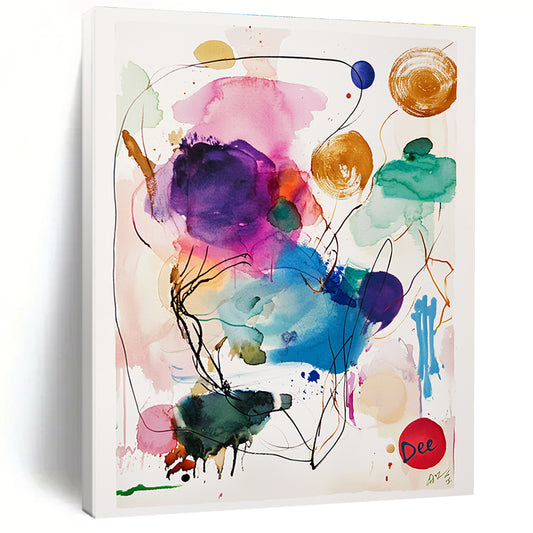 Watercolor Abstract Splashes for Artistic Home Studio & Bohemian Café STSC1046