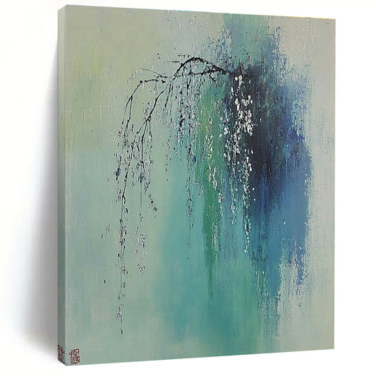 Ink - Wash Willow Branches Art for Traditional Home Tea Room & Oriental Art Gallery STSC1038