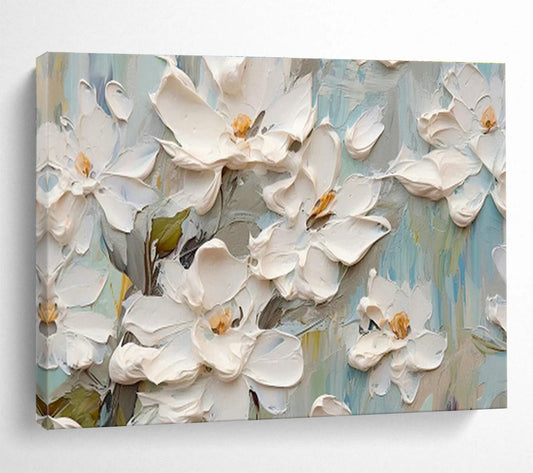 3D White Flower Art for Fresh Minimalist Bathroom DLZ3070