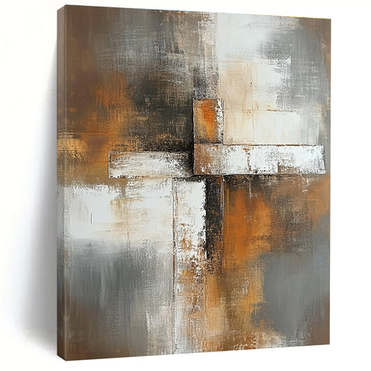 Textured Cross Art for Industrial - Style Café & Art Gallery Corridor STSC811