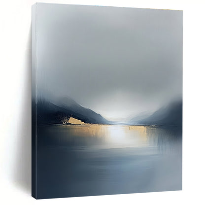 Minimalist Golden Lake Art for Boutique Hotel & Dining Room STSC088