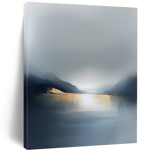 Minimalist Golden Lake Art for Boutique Hotel & Dining Room STSC088