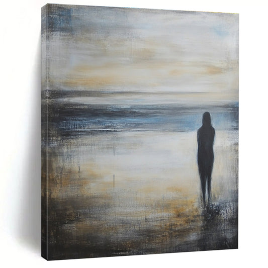 Figure by the Sea for Thought - Provoking Library & Serene Meditation Room STSC586