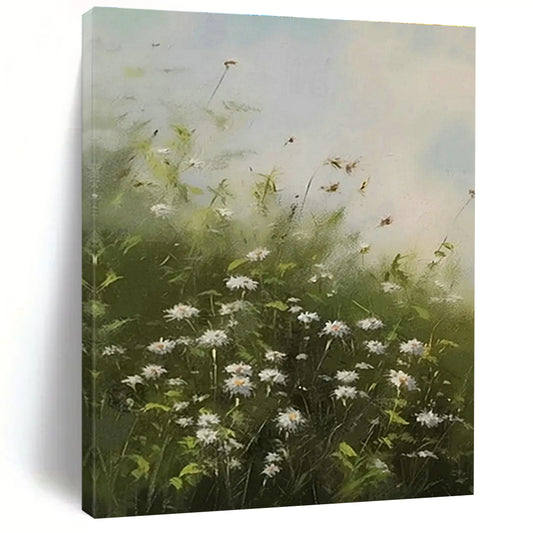 Daisy Meadow Oil Painting for Country Cottage Bedroom & Garden - Themed Tea Room DLZ0911