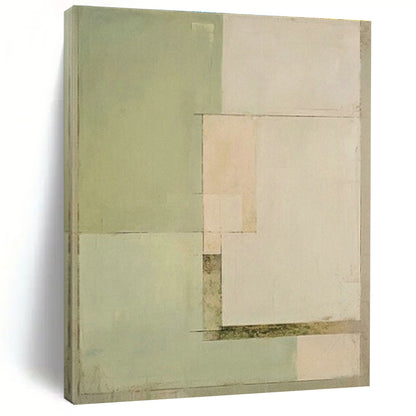 Mint Green Geometric Blocks Art for Home Office & Plant Shop DLZ0601