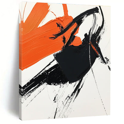 Orange and Black Abstract Strokes for Contemporary Office & Art Studio STSC1274