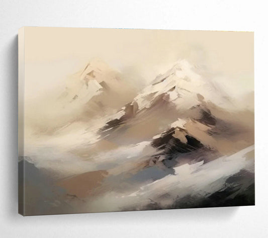 Calming Light - Colored Mountain Painting for Tranquil Bedroom Nook Relaxation DLZ2709