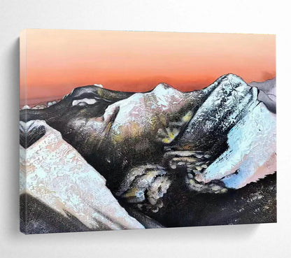 Surreal Mountain - Shaped Figure Abstract: A Captivating Centerpiece for Avant - Garde Art Galleries DLZ3035