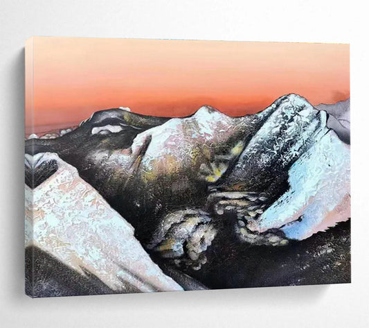 Surreal Mountain - Shaped Figure Abstract: A Captivating Centerpiece for Avant - Garde Art Galleries DLZ3035