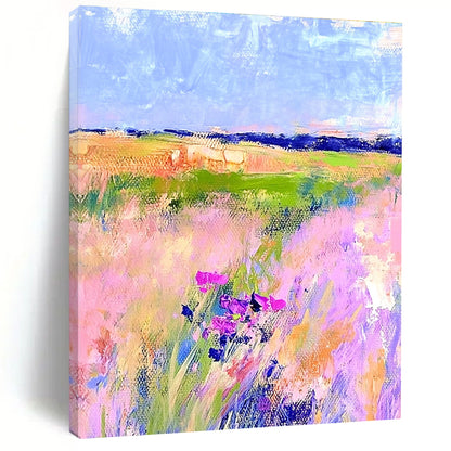 Pink Field with Flowers for Romantic Home Bedroom & Feminine Art Boutique STSC1018
