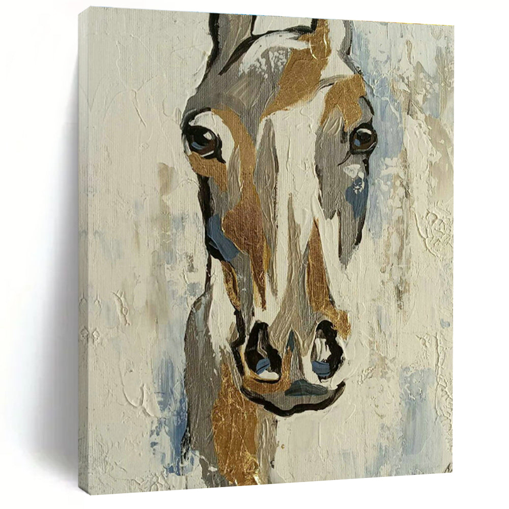 Horse Head Painting for Equestrian Home Library & Art - Loving Living Room DLZ2103