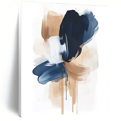 Blue and Beige Abstract Brushstrokes Art for Coastal - Inspired Home Office & Art Gallery Café STSC1325