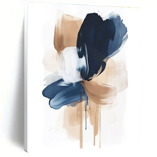 Blue and Beige Abstract Brushstrokes Art for Coastal - Inspired Home Office & Art Gallery Café STSC1325