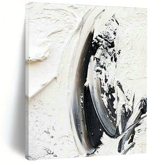 Black - White Textured Abstract Art for Minimalist Living Room & Modern Art Gallery DLZ1570