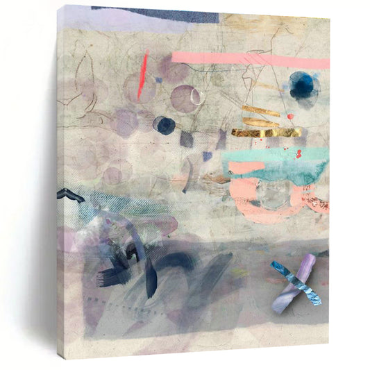 Soft - Color Collage Art for Bohemian Home Reading Nooks DLZ0160