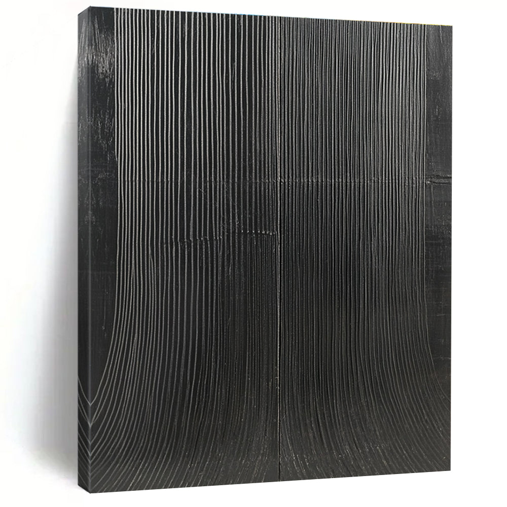 Black Ribbed Texture for Modern Office Lobby & Art Gallery STSC1280