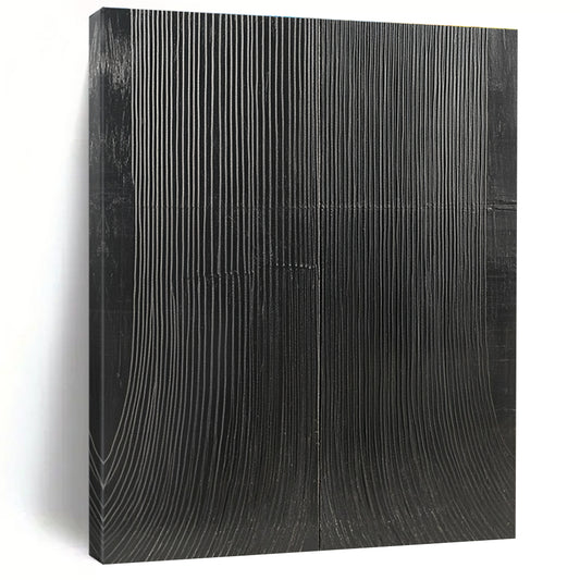 Black Ribbed Texture for Modern Office Lobby & Art Gallery STSC1280