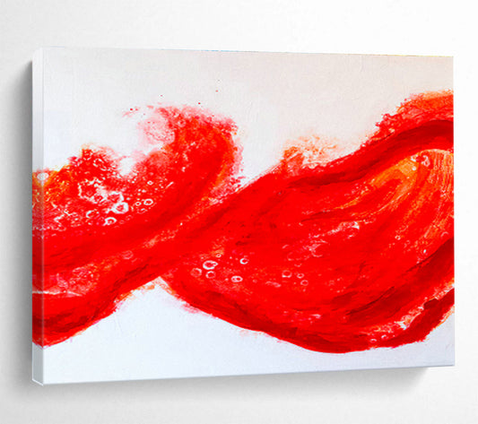 Red Flowing Abstract Art for Bold Restaurant Entrance DLZ2953