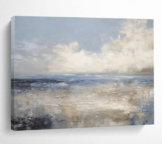 Blue - Grey Seaside Abstract Art for Relaxing Reading Nook DLZ2721