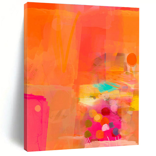 Vibrant Orange Collage Art for Fashion Retail Store & Summer Beach House DLZ0641
